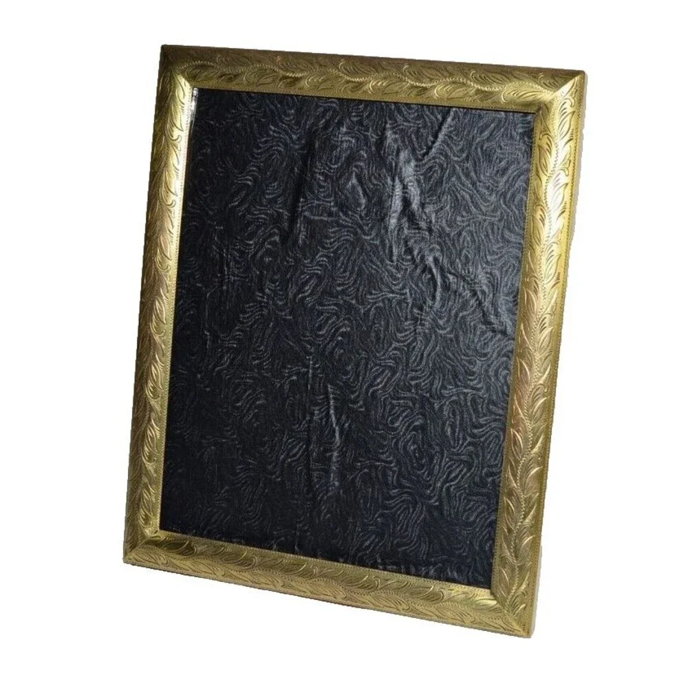 Vtg‎ Picture Frame 8x10 Gold Brass Ornate Hollywood Regency Floral etched